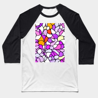 Purple Orange Pastel Abstract Art - Stained Glass Baseball T-Shirt